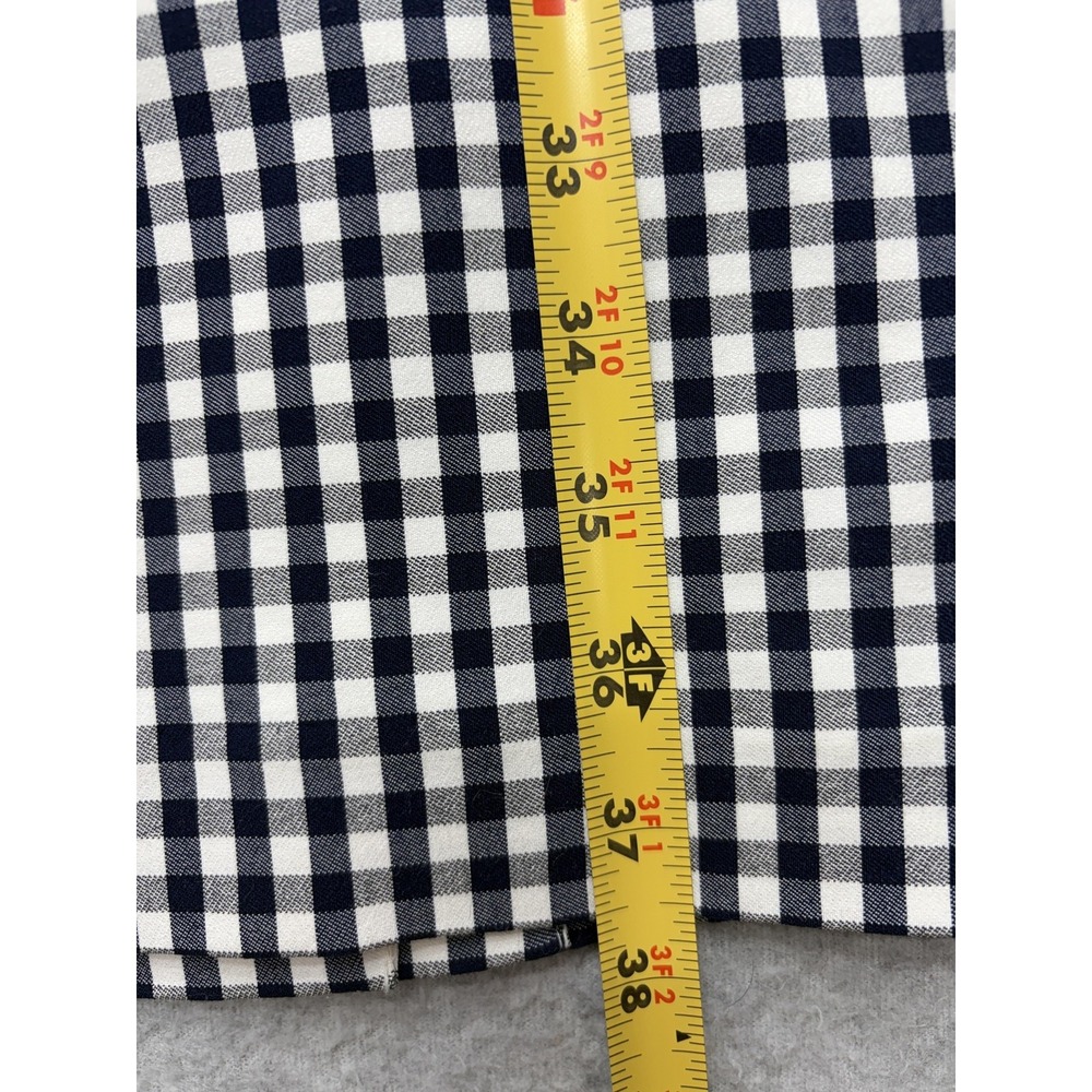 J McLaughlin Dress Womens 6 Blue Gingham Ruffle‎ Sheath Sleeveless Knee Length - Picture 11 of 15